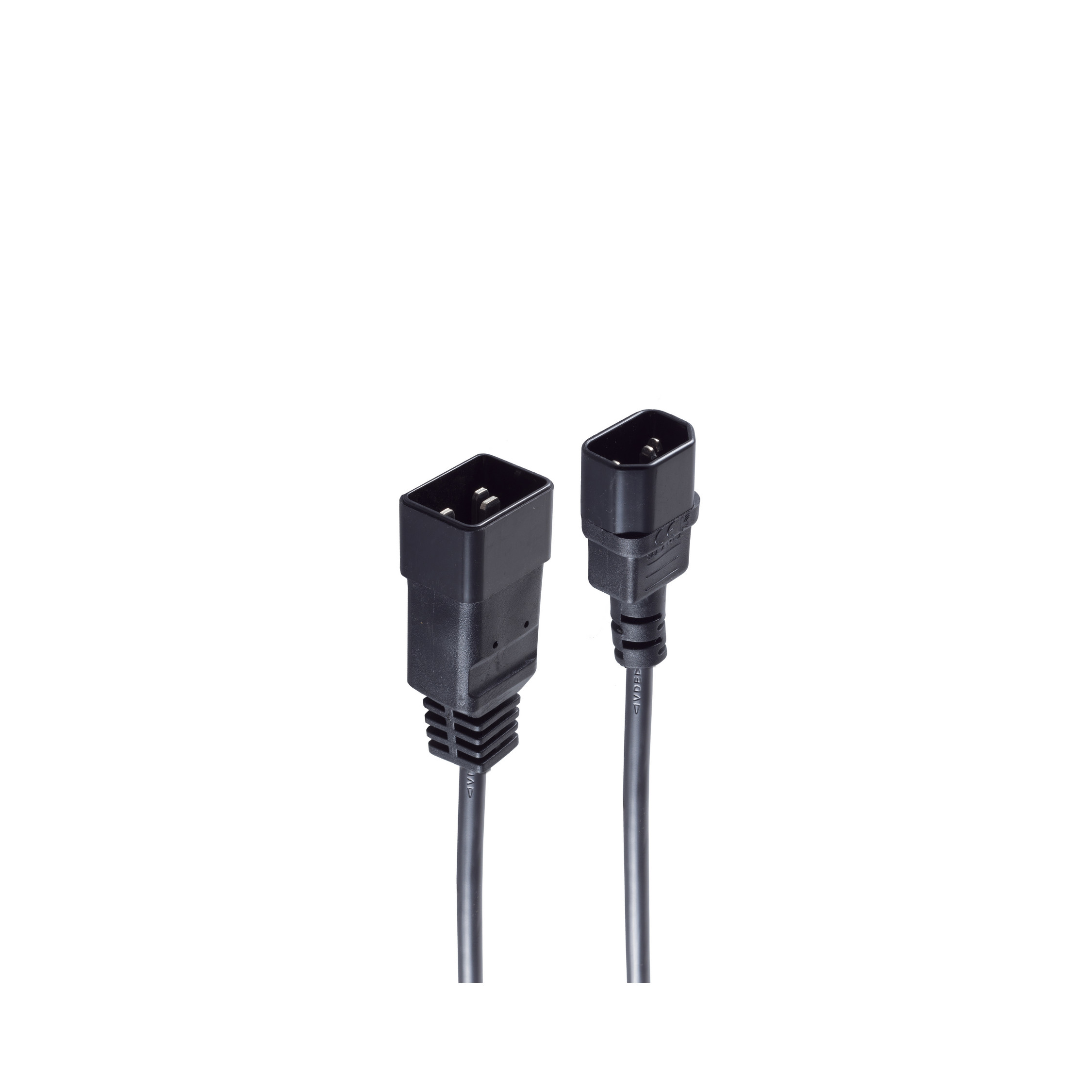 SHIVERPEAKS Kaltgeräteverlängerung C20-C19 16A 3x1,5mm² Stromkabel 2,5m