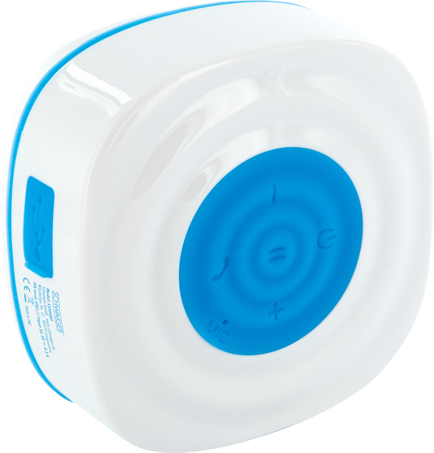 -LS500BT Saugnapf SCHWAIGER (Boombox, 512- mit Bluetooth® Lautsprecher Blau/Weiß)