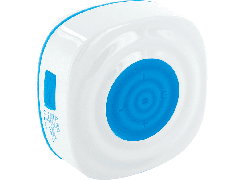 SCHWAIGER -LS500BT 512- Bluetooth® Lautsprecher mit Saugnapf (Boombox, Blau/Weiß)