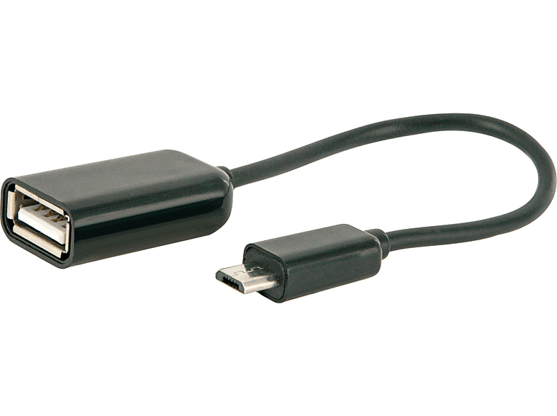 SCHWAIGER -CAU14 533-, USB 2.0 OTG Adapterkabel USB 2.0 Micro-B Stecker <gt/>  USB 2.0 Standard-A Buchse, 0,1 m
