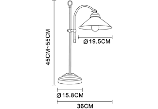 GLOBO LANDLIFE Tischleuchte Tischlampe antik Altmessing 6871 Innenleuchte