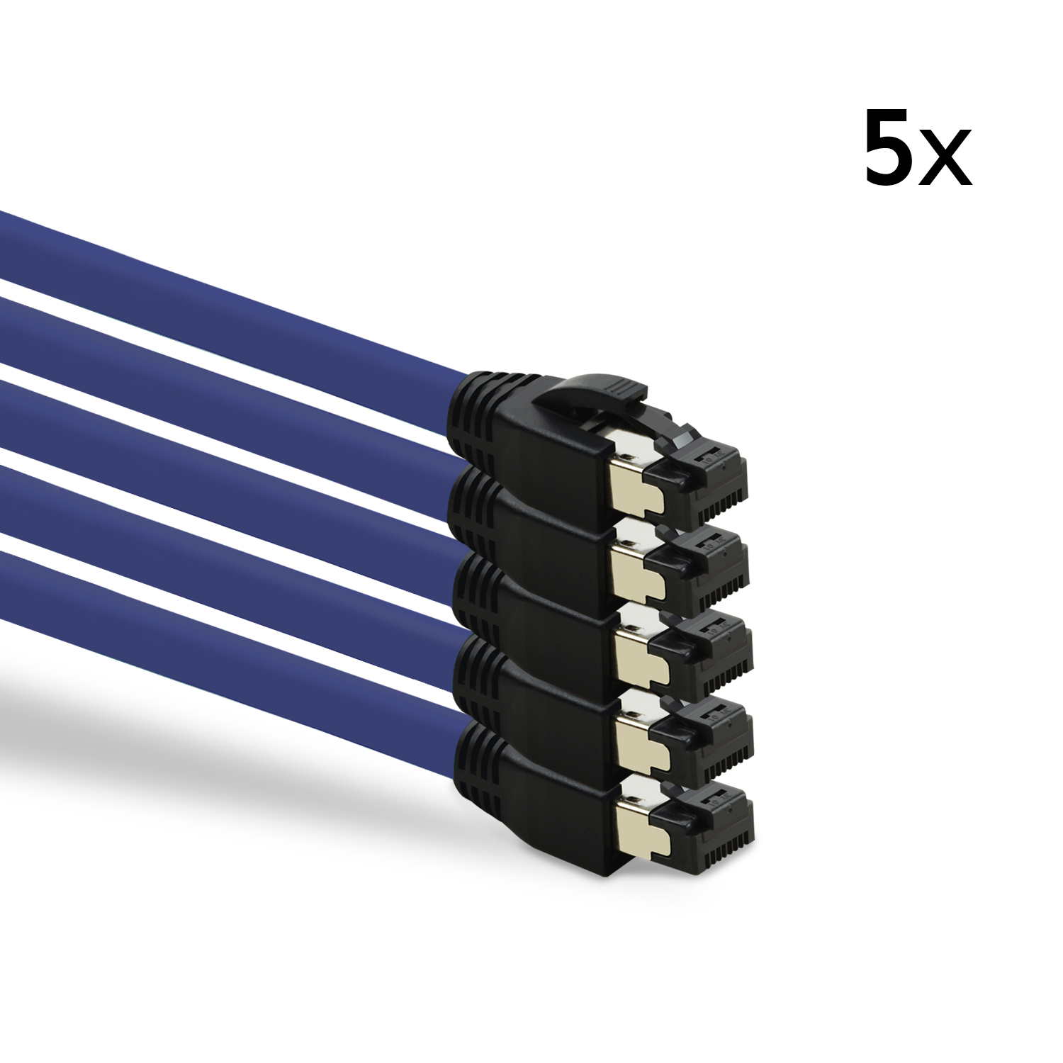 TPFNET 5er 40 S/FTP Patchkabel GBit, 3 Netzwerkkabel, / violett, 3m Pack m Netzwerkkabel