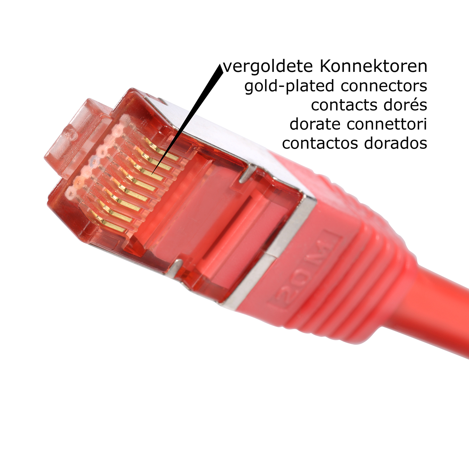 Netzwerkkabel 5er 2m S/FTP 1000Mbit, rot, Netzwerkkabel, / Patchkabel Pack TPFNET 2 m