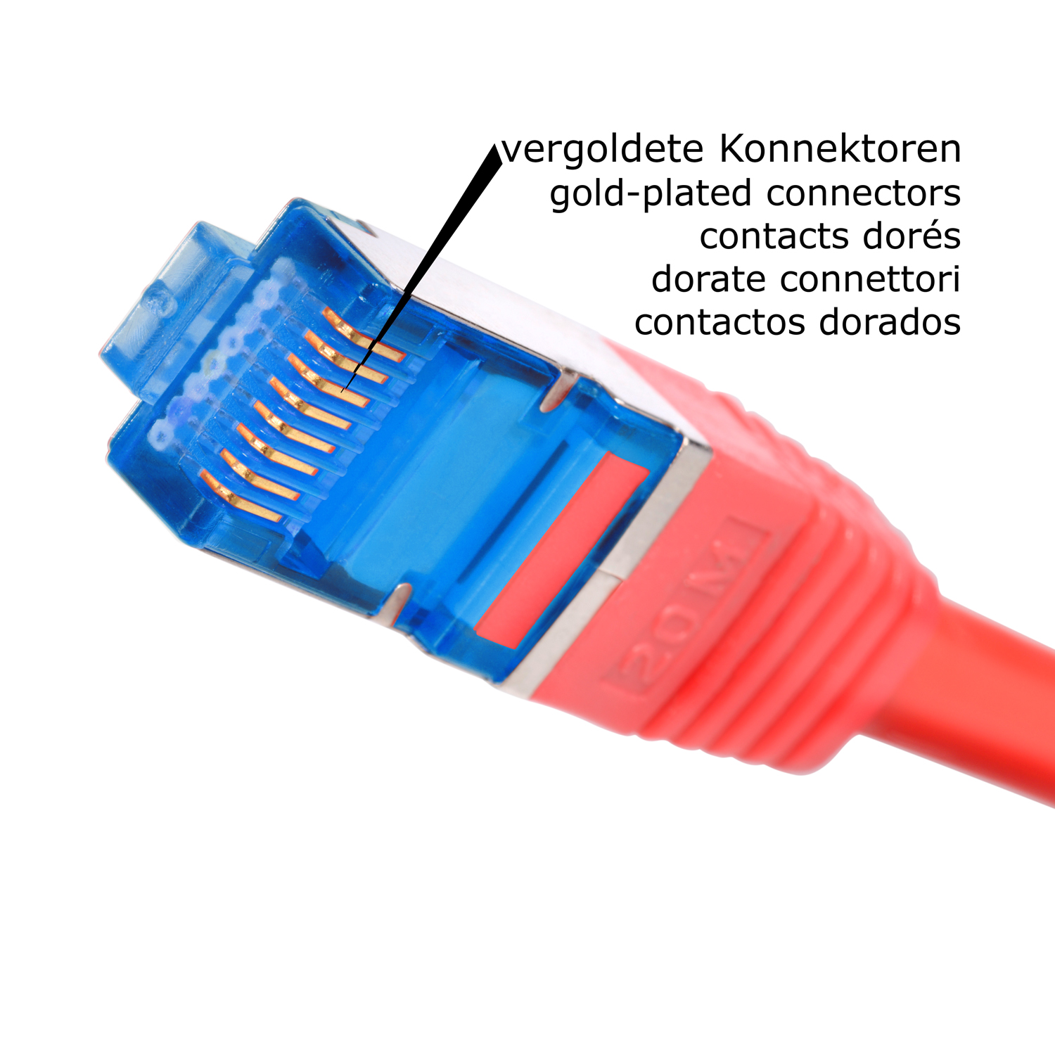TPFNET 1m S/FTP 10GBit, 1 rot, Netzwerkkabel / Patchkabel Netzwerkkabel, m