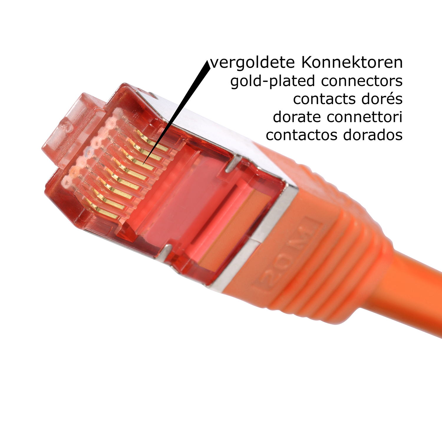 TPFNET 5er Pack 7,5m Patchkabel / m 7,5 1000Mbit, Netzwerkkabel S/FTP orange, Netzwerkkabel