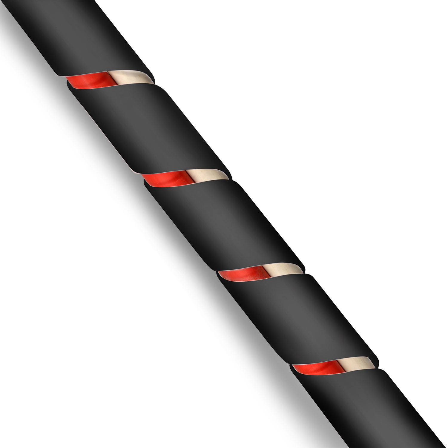 TPFNET Premium Spiral-Kabelschlauch 10m Schwarz Schwarz, 4-50mm, Kabelschlauch