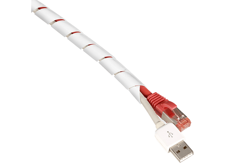 TPFNET Premium Spiral-Kabelschlauch 20-130mm, Weiß, 10m Kabelschlauch, Weiß