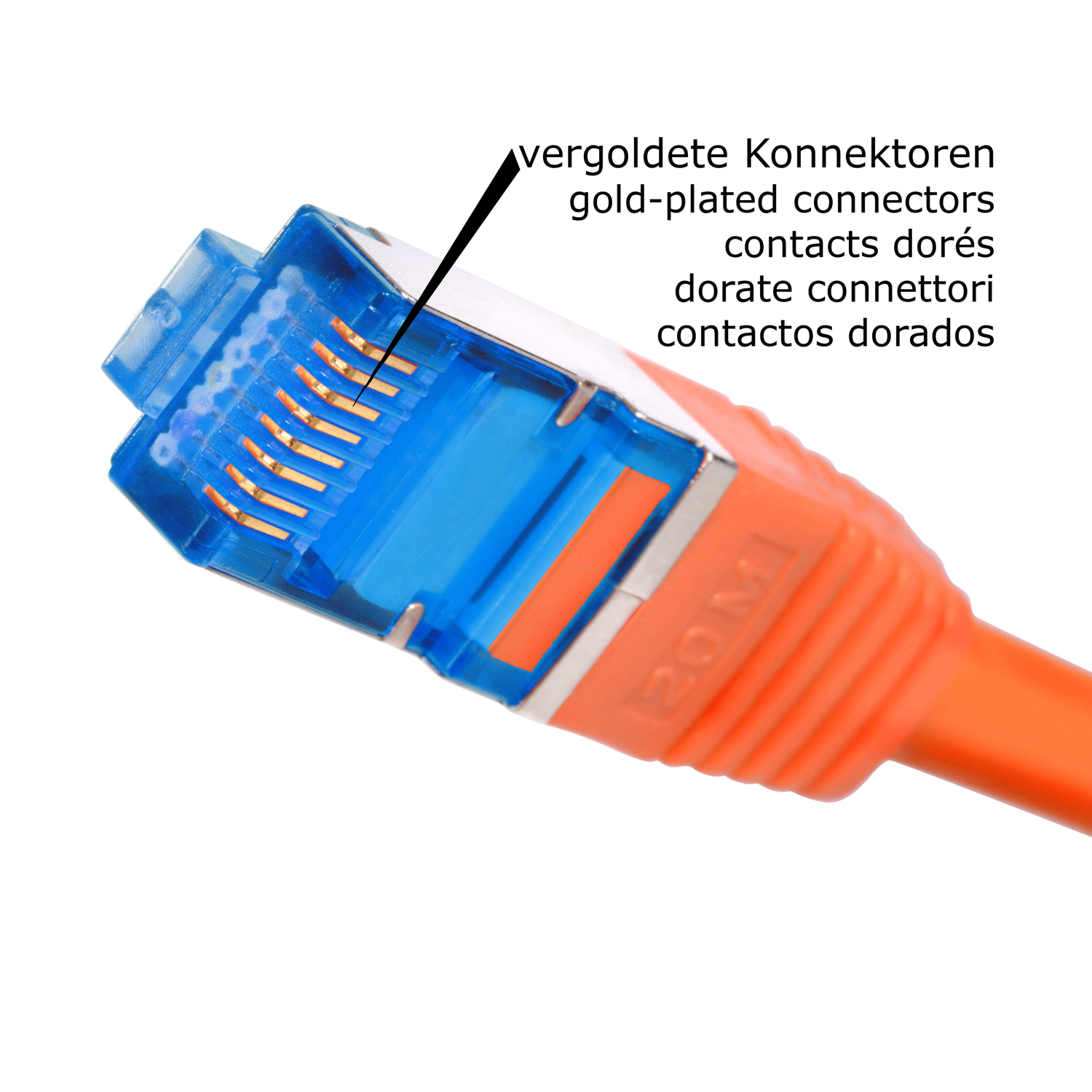 5er Netzwerkkabel, Pack 10GBit, 1,5m Patchkabel TPFNET m S/FTP orange, / 1,5 Netzwerkkabel