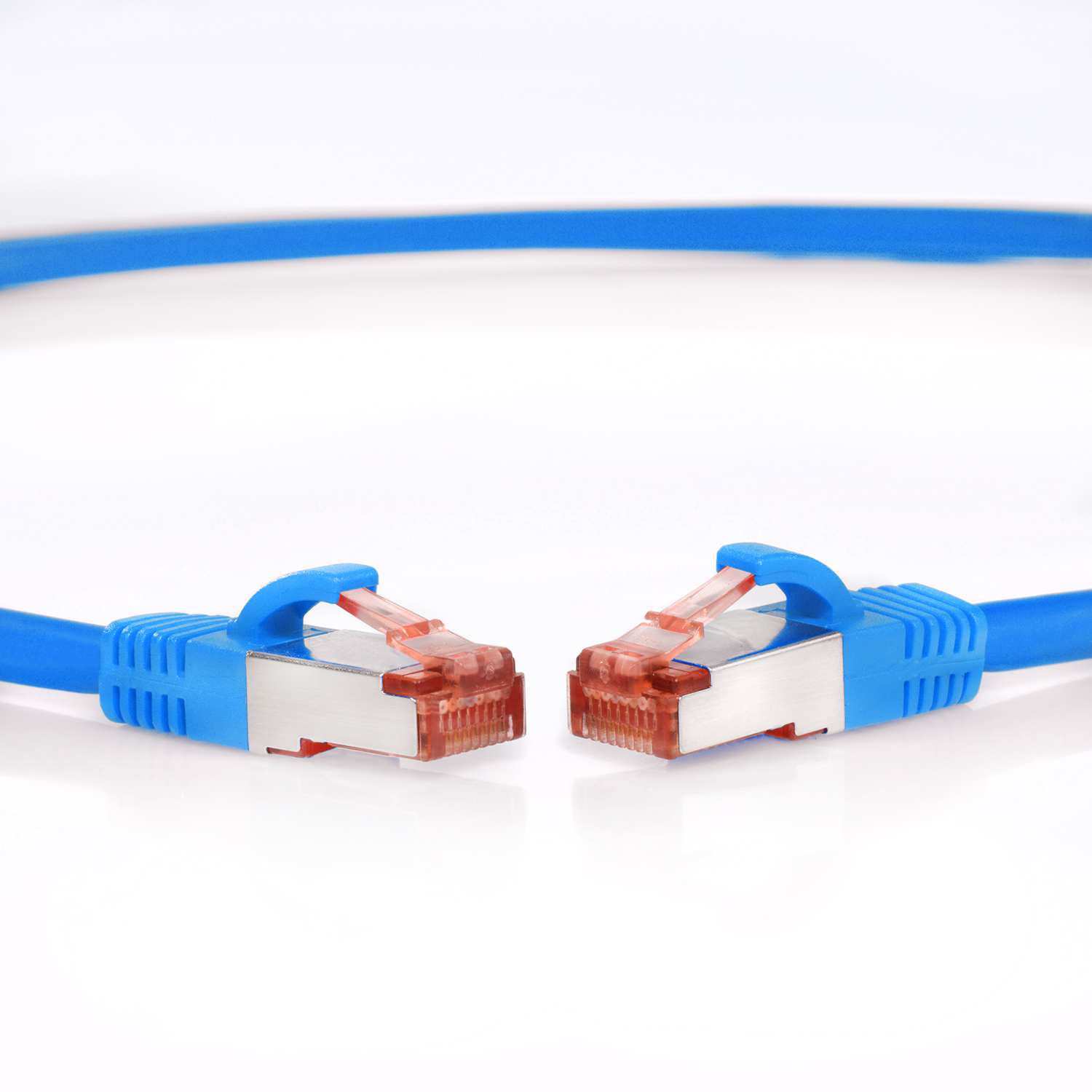 TPFNET 10er Pack 1,5m Netzwerkkabel 1000Mbit, / Patchkabel 1,5 S/FTP m blau, Netzwerkkabel