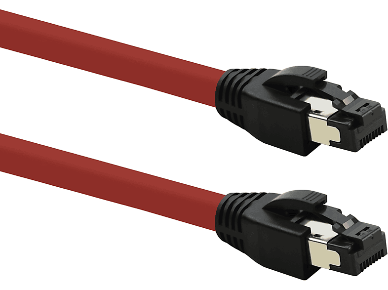 TPFNET 0,25m Patchkabel / Netzwerkkabel rot, 40 GBit, m S/FTP Netzwerkkabel, 0,25