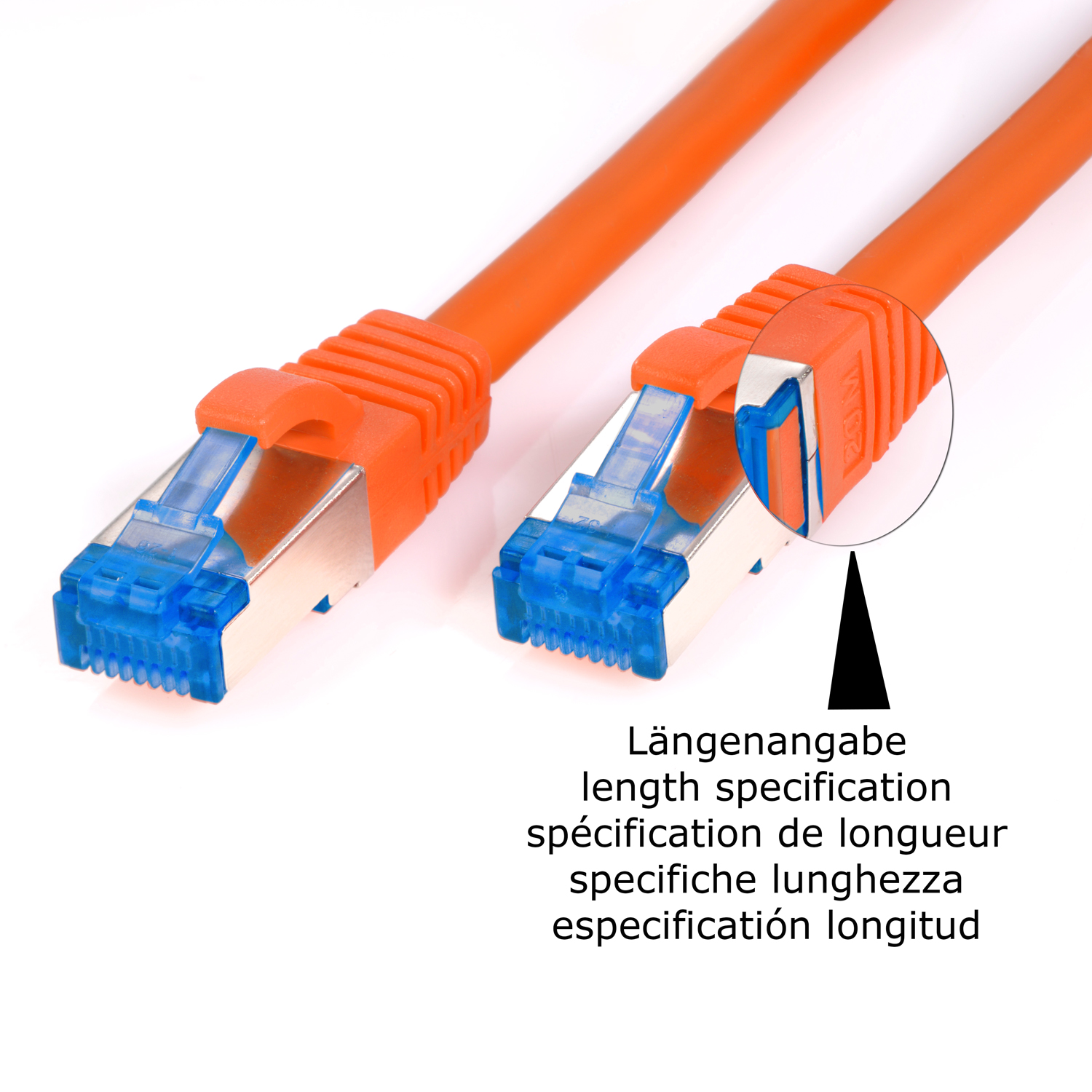 Netzwerkkabel, 7,5 m Patchkabel / S/FTP Netzwerkkabel 7,5m orange, TPFNET 10GBit,