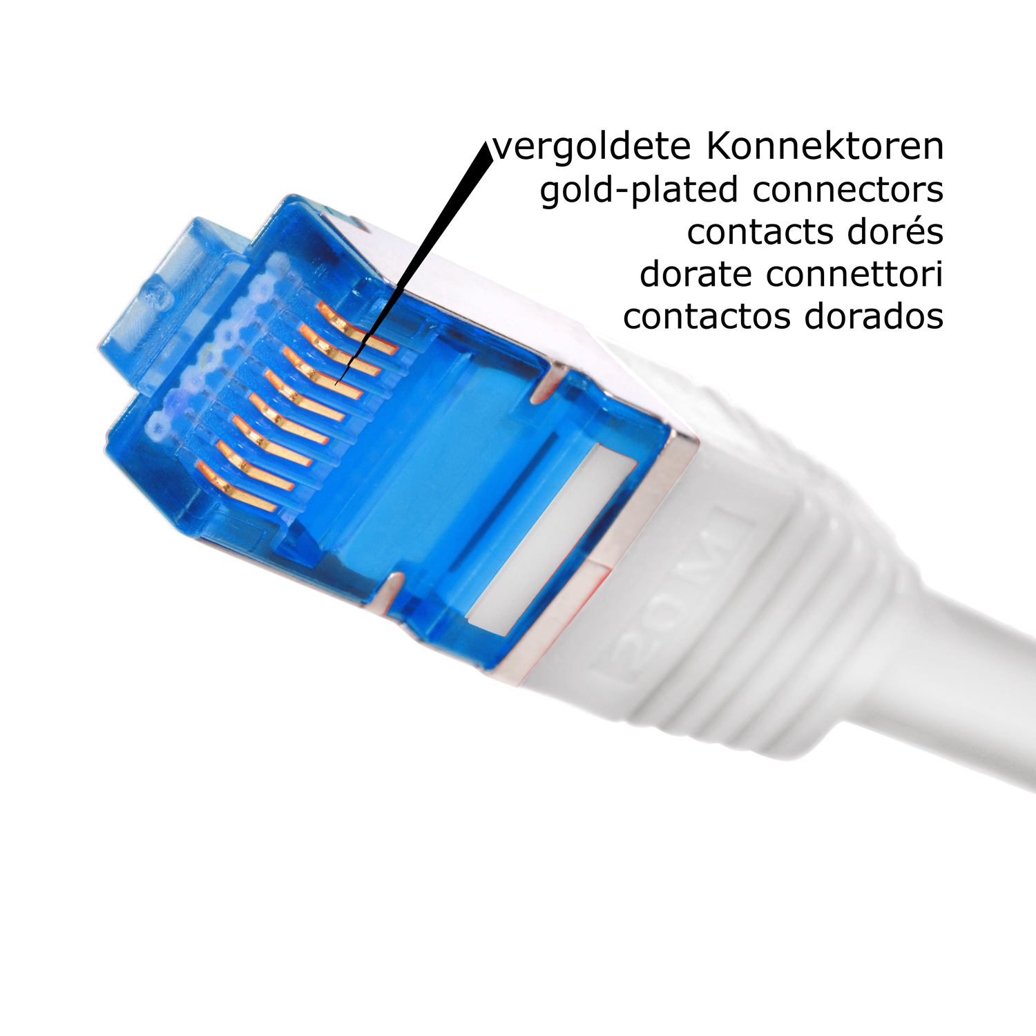 Patchkabel weiß, Netzwerkkabel TPFNET S/FTP 1 10GBit, Netzwerkkabel, m / 1m