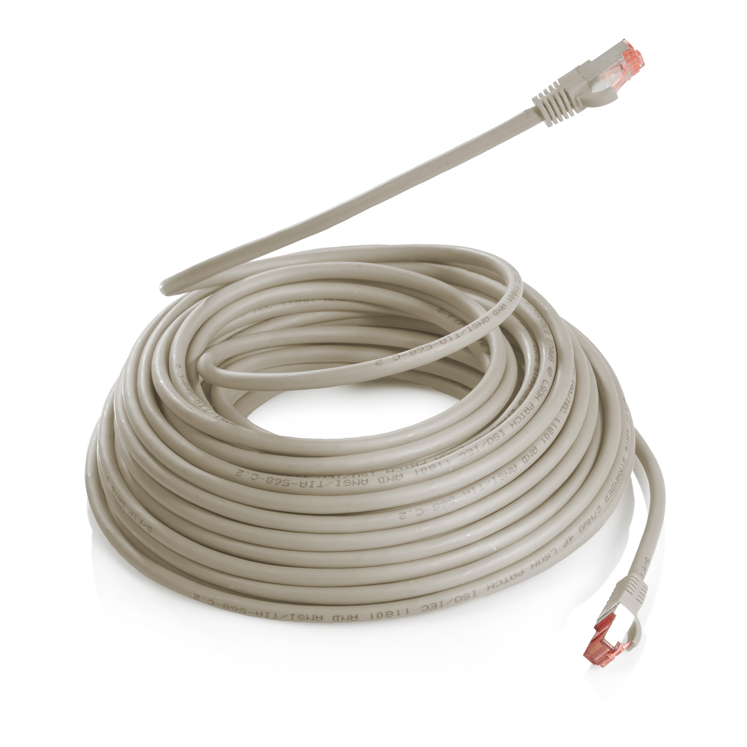 TPFNET 0,50m Patchkabel / 0,5 m Netzwerkkabel, grau, Netzwerkkabel 1000Mbit, S/FTP