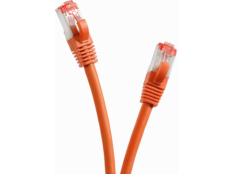TPFNET 0,50m Patchkabel / Netzwerkkabel S/FTP 1000Mbit, orange, Netzwerkkabel, 0,5 m