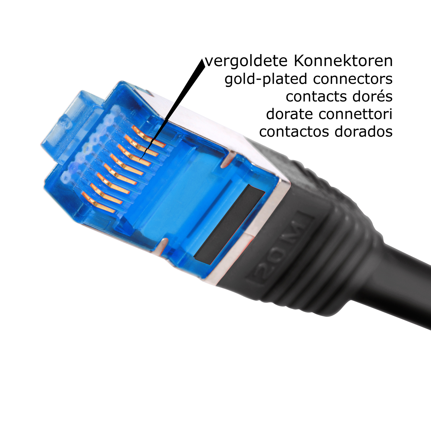 Patchkabel schwarz, Netzwerkkabel, 10m 10GBit, 10 Netzwerkkabel m TPFNET / S/FTP