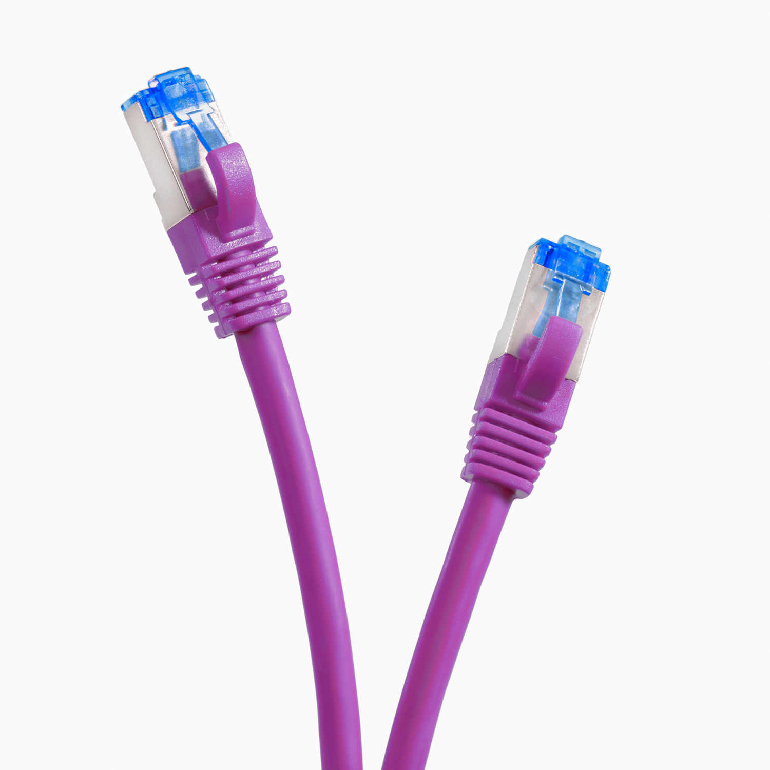 TPFNET 5er Pack 0,25m Patchkabel 10GBit, / m Netzwerkkabel Netzwerkkabel, violett, S/FTP 0,25
