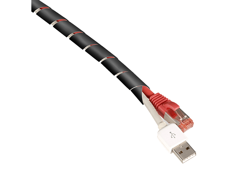 TPFNET Premium Spiral-Kabelschlauch 9-65mm, Schwarz, 10m Kabelschlauch, Schwarz
