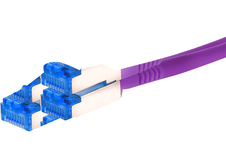 TPFNET 10er Pack 1m Patchkabel / Netzwerkkabel S/FTP 10GBit, violett, Netzwerkkabel, 1 m