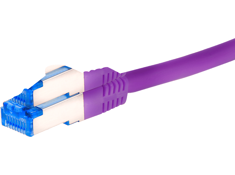 TPFNET 5er Pack 0,50m Patchkabel / Netzwerkkabel S/FTP 10GBit, violett, Netzwerkkabel, 0,5 m