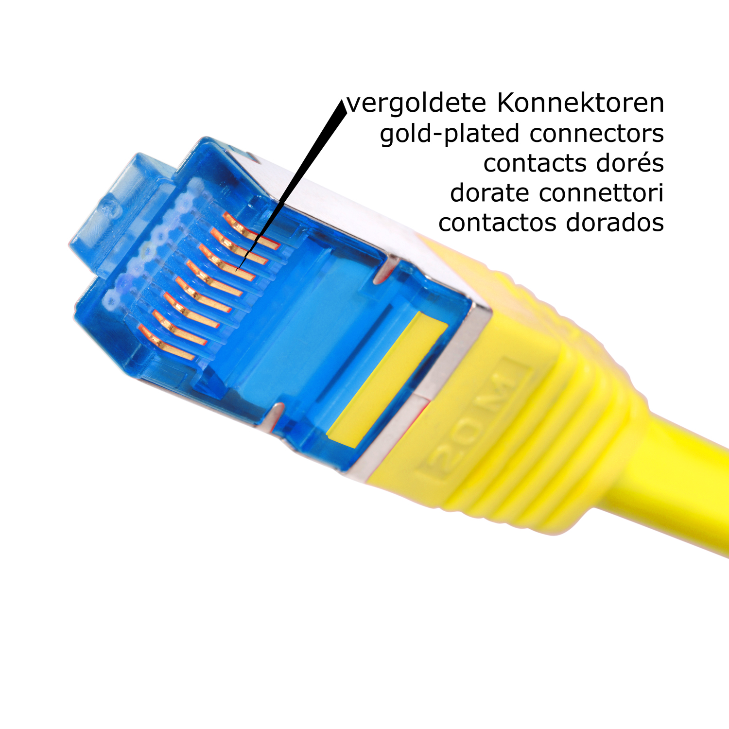 Netzwerkkabel, 10GBit, Netzwerkkabel / S/FTP gelb, 7,5m m Patchkabel 7,5 TPFNET