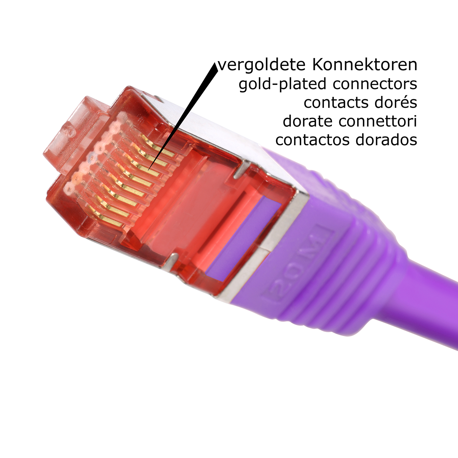 TPFNET 10er Pack 0,25m Patchkabel 0,25 S/FTP m Netzwerkkabel 1000Mbit, violett, Netzwerkkabel, 