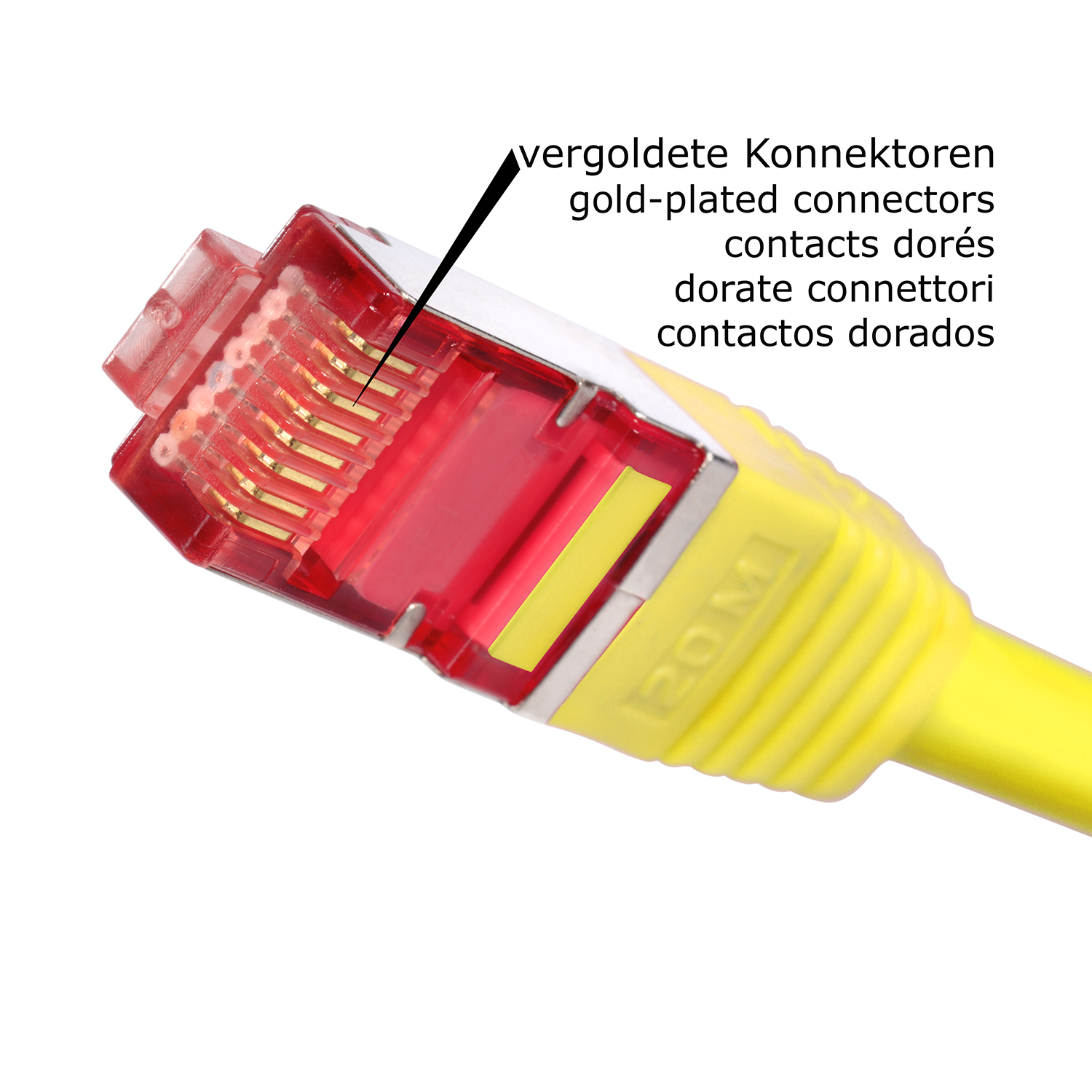TPFNET 1,5m Patchkabel / Netzwerkkabel m gelb, S/FTP 1,5 Netzwerkkabel, 1000Mbit