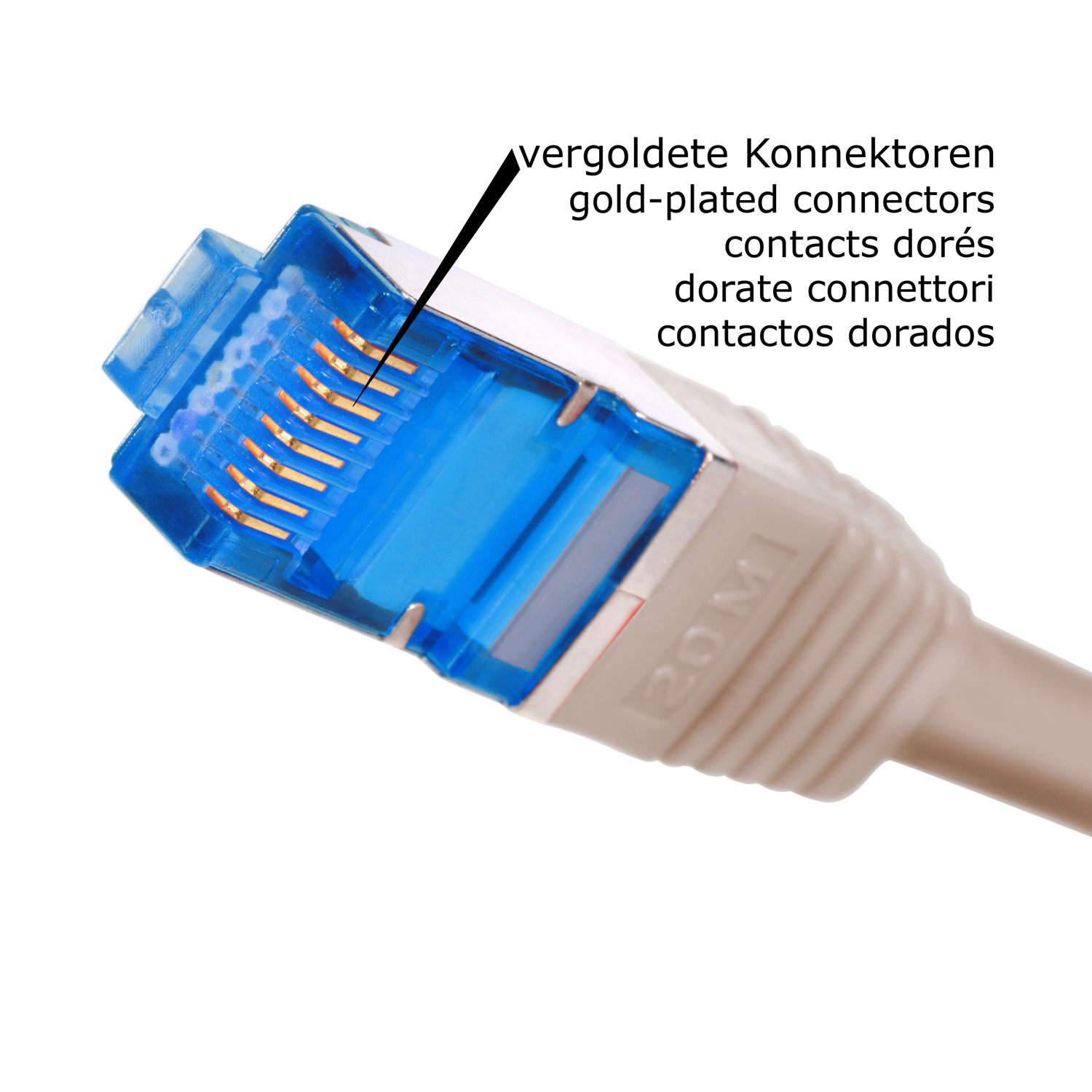 / Netzwerkkabel, Patchkabel TPFNET 10GBit, 30 grau, S/FTP 30m Netzwerkkabel m