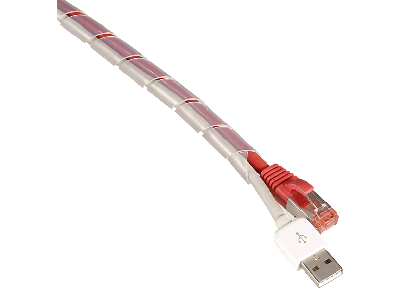 TPFNET Premium Spiral-Kabelschlauch 9-65mm, 10m Kabelschlauch, Transparent, Transparent