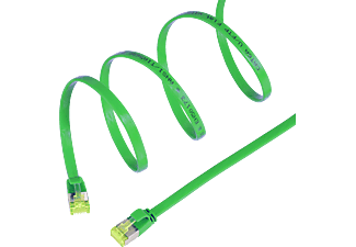 TPFNET 7,5m Patchkabel / Flachkabel U/FTP 10 GBit, grün, Netzwerkkabel, 7,5 m