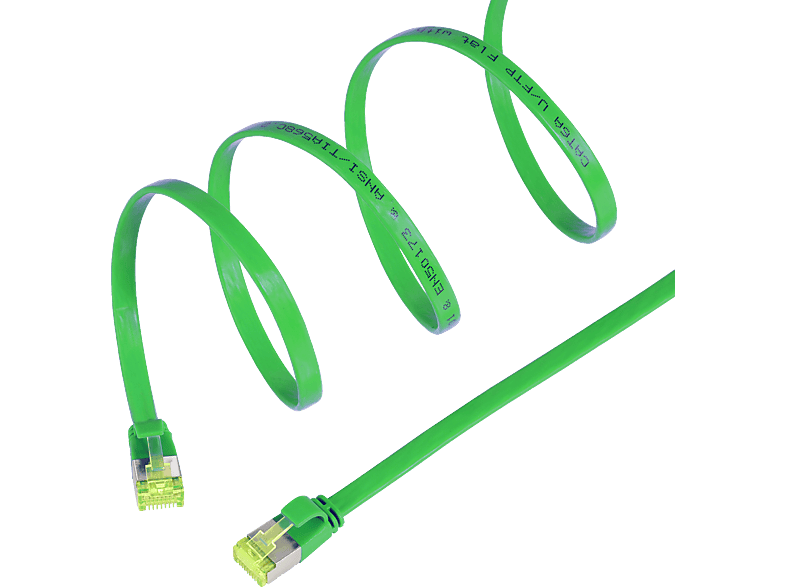 Flachkabel 0,25m grün, Patchkabel U/FTP / m TPFNET 10 GBit, Netzwerkkabel, 0,25