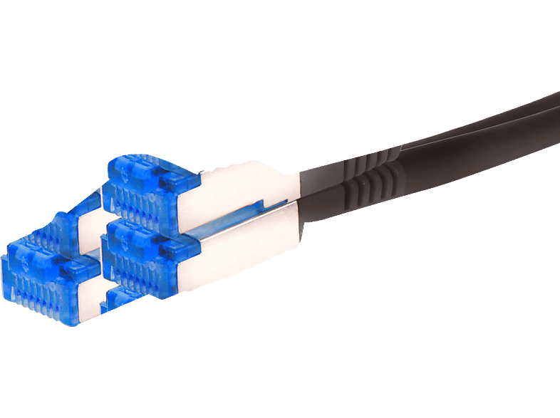 TPFNET 10er Pack 1,5m Patchkabel / Netzwerkkabel S/FTP 10GBit, schwarz, Netzwerkkabel, 1,5 m