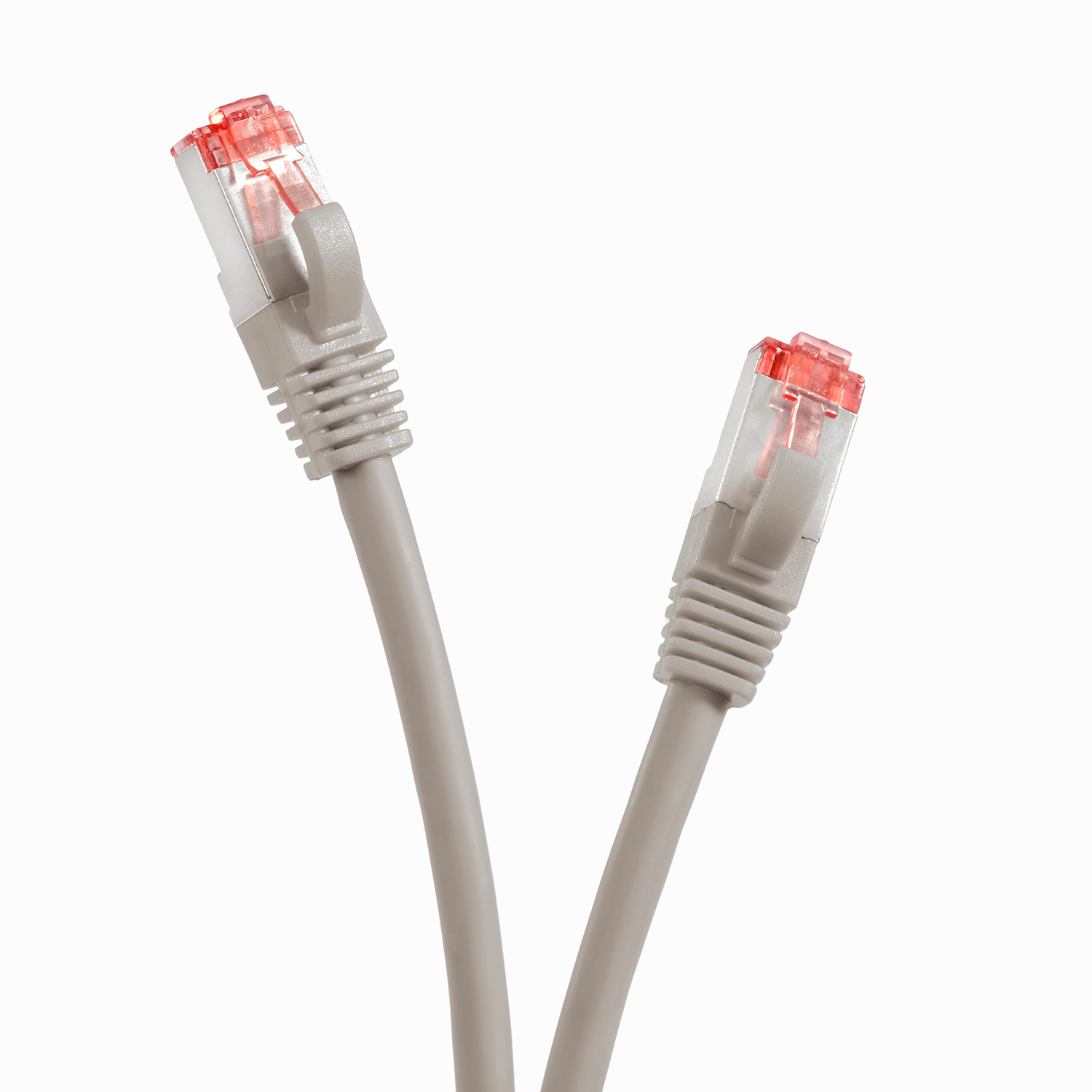 TPFNET 5er Pack m 0,25 1000Mbit, 0,25m S/FTP Netzwerkkabel Patchkabel Netzwerkkabel, / grau