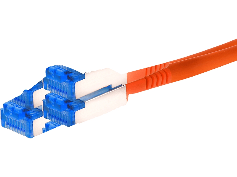 TPFNET 10er / 10GBit, 1 Patchkabel S/FTP 1m m orange, Netzwerkkabel Pack Netzwerkkabel