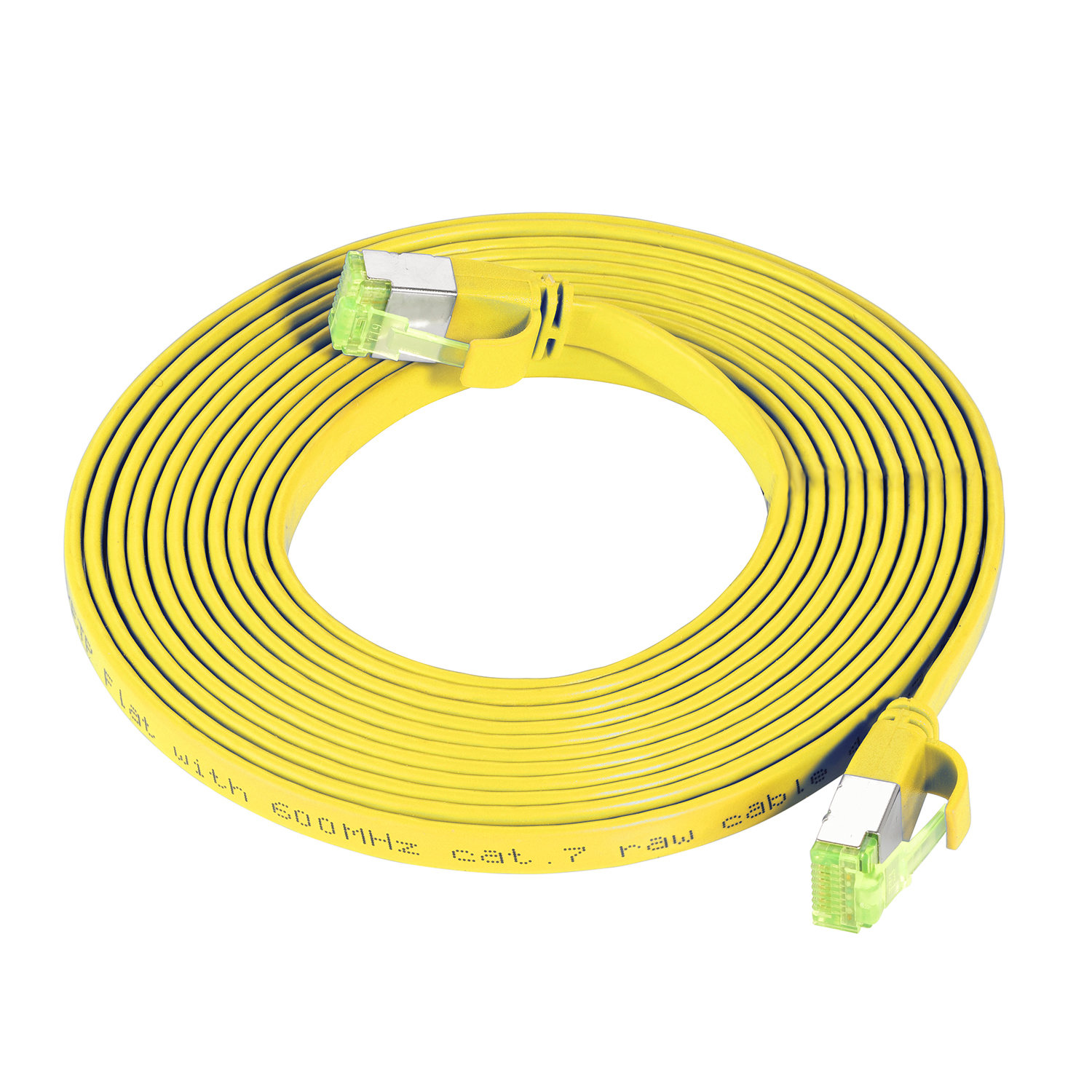 TPFNET 7,5m Patchkabel / 10 Netzwerkkabel, Flachkabel U/FTP m gelb, GBit, 7,5
