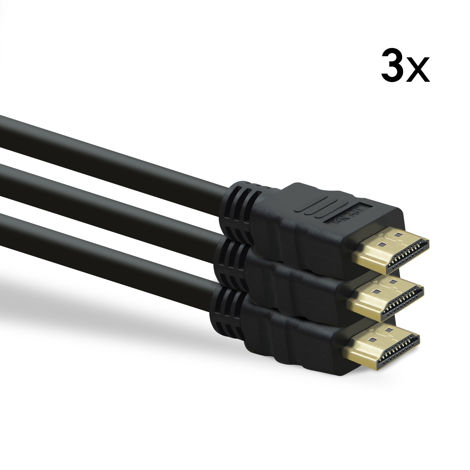 TPFNET 3er Premium Pack Ethernet, schwarz, HDMI-Kabel 8K, Ultra HD, mit abwärtskompatibel, 1,5m HDMI-Kabel