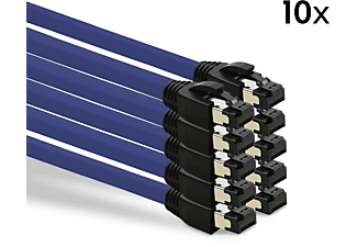 TPFNET 10er Pack 3m Patchkabel / Netzwerkkabel S/FTP 40 GBit, violett, Netzwerkkabel, 3 m