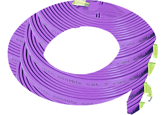 TPFNET 10er Pack 1m Patchkabel / Flachkabel U/FTP 10 GBit, violett, Netzwerkkabel, 1 m