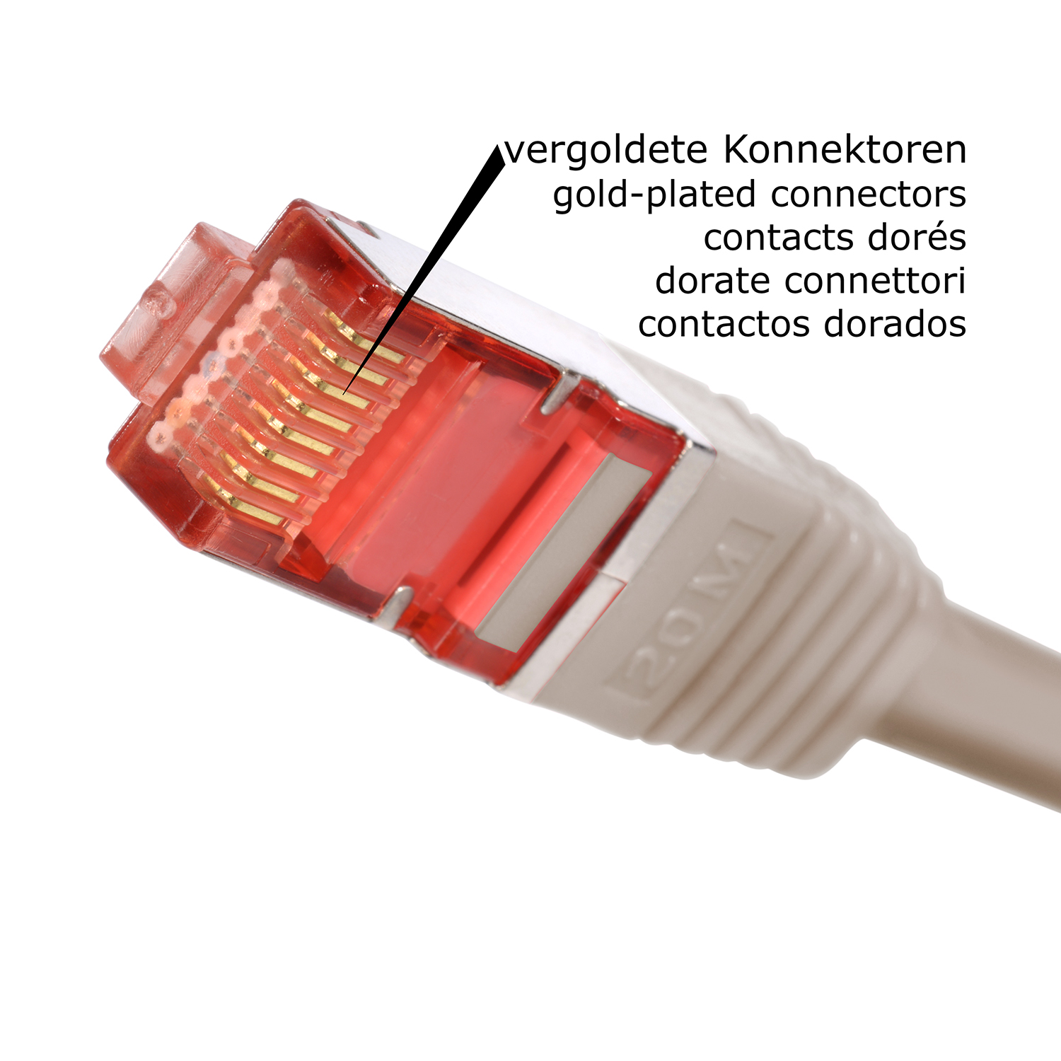 Netzwerkkabel 0,5 / grau, 0,50m Patchkabel Netzwerkkabel, TPFNET 1000Mbit, m S/FTP