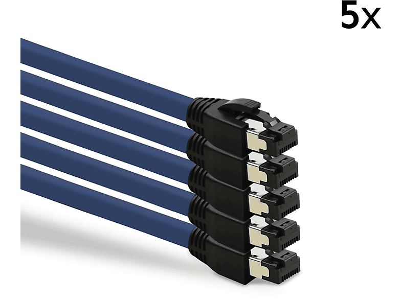 GBit, blau, 5er 1,5m / S/FTP m Netzwerkkabel TPFNET 40 Netzwerkkabel, Patchkabel 1,5 Pack