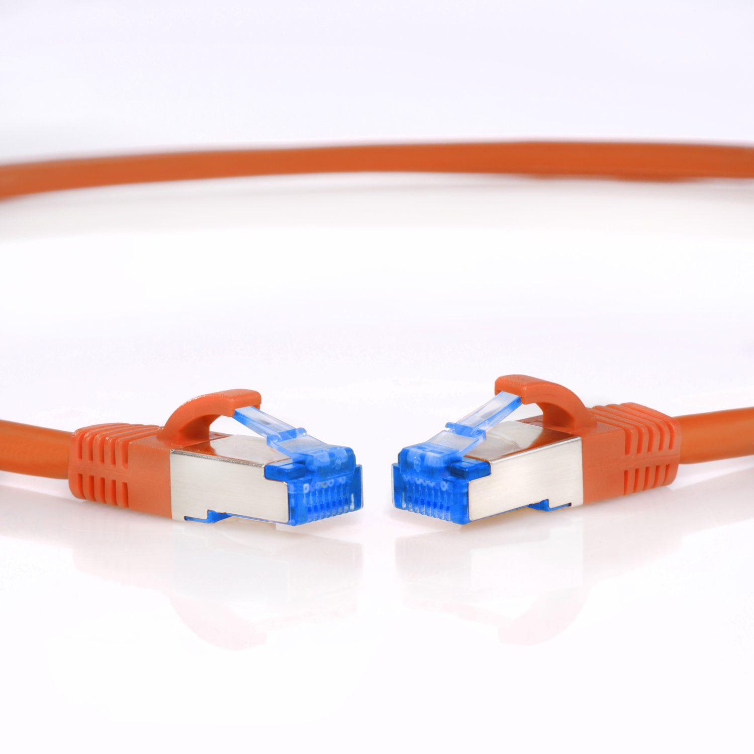 Netzwerkkabel, 7,5 m Patchkabel / S/FTP Netzwerkkabel 7,5m orange, TPFNET 10GBit,