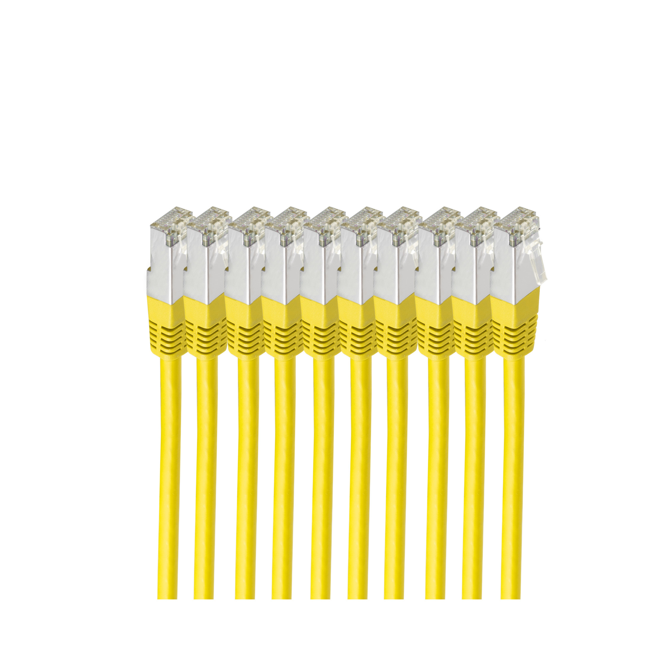 S/FTP m 0,25m, gelb PIMF 6 VE10 Patchkabel, SHIVERPEAKS HF cat 0,25 Patchkabel