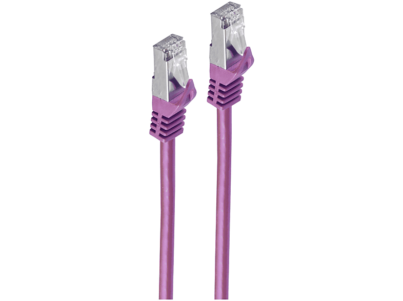 SHIVERPEAKS RJ45 Patchkabel m. CAT 7 Rohkabel PIMF violett 0,2, Patchkabel, 0,25 m