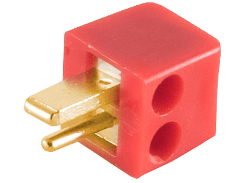 LS-Winkelstecker Adapter Stecker/ vergoldet mini, rot, schraubbar, SHIVERPEAKS