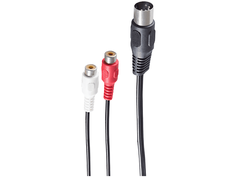 SHIVERPEAKS DIN Verlängerung 5-pol.Stecker/ 2 Cinchbuchse 0,2m, DIN Audio Kabel, 0,2 m