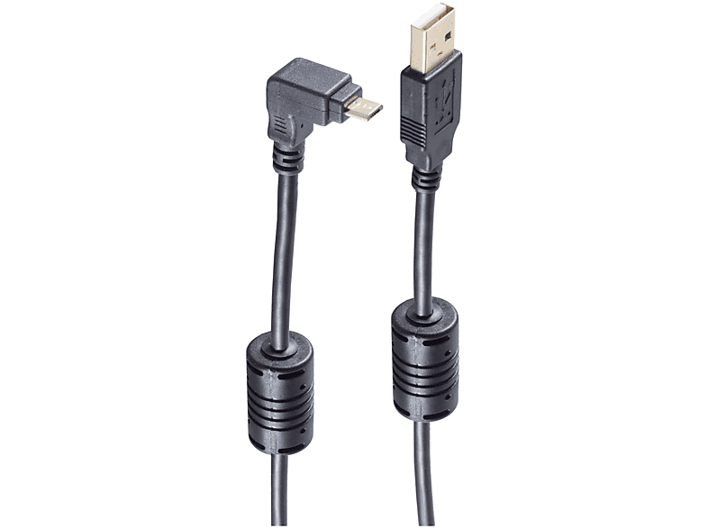 SHIVERPEAKS USB A - Micro B Stecker 180° Winkel oben 1m USB Winkel Kabel