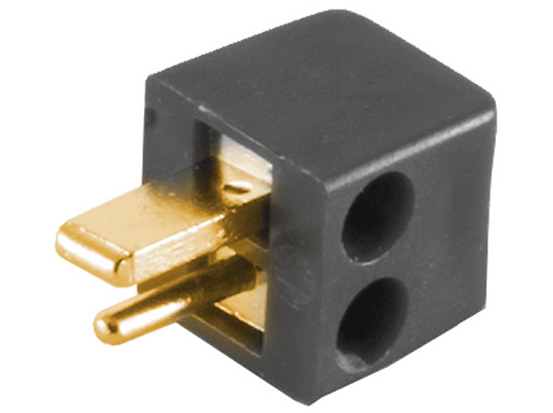 SHIVERPEAKS LS-Winkelstecker mini,schraubbar vergoldet schwarz, Stecker/ Adapter