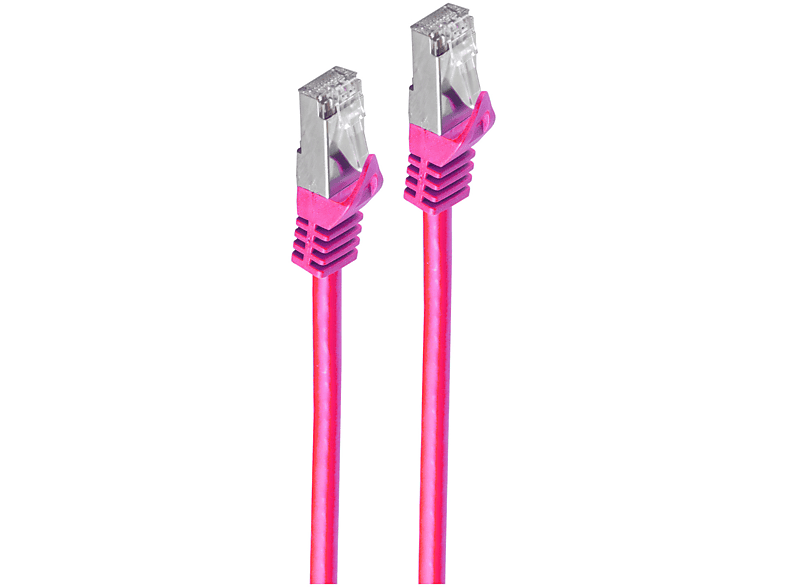 m RJ45 0,5 Patchkabel, Patchkabel m. 7 magenta Rohkabel CAT SHIVERPEAKS PIMF 0,5,