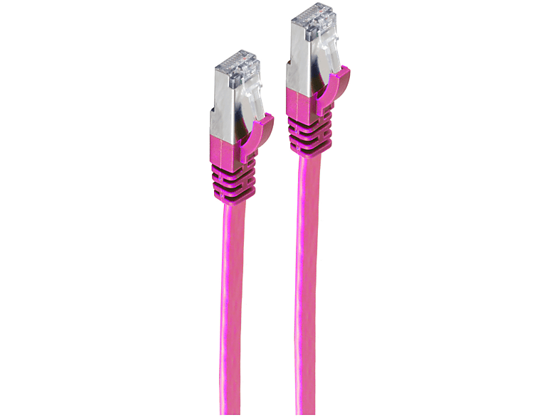 Flachkabel magenta slim 10m, CAT RJ45 m Rohkabel 10 m. 7 Patchkabel, SHIVERPEAKS