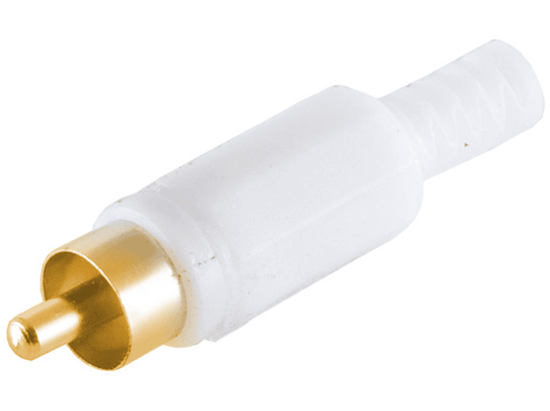 KABELBUDE Cinchstecker, weiß, vergoldet Kontakte Klinke | TV-Kabel & Stromversorgung
