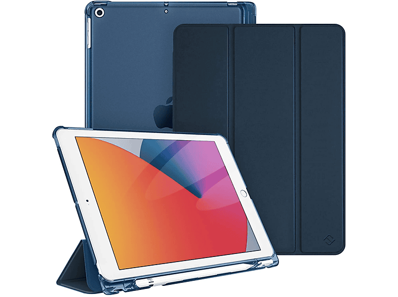 Zoll (9/8/7 - 2021/2020/2019), Bookcover, Marineblau 10.2 FINTIE iPad, Hülle, iPad Generation